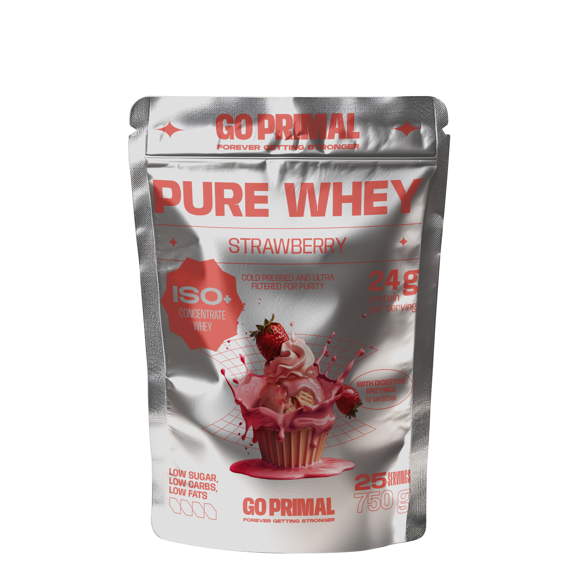 GoPrimal Pure Whey Protein · 70% ISO + 30% Concentrate