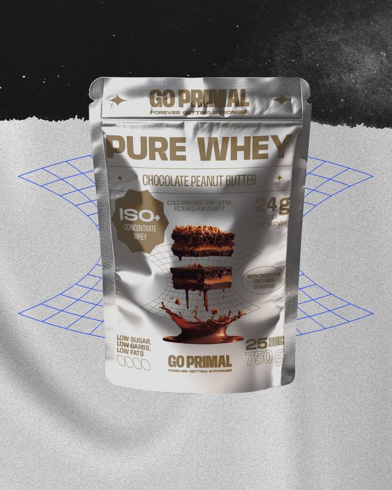 GoPrimal Pure Whey Protein · 70% ISO + 30% Concentrate